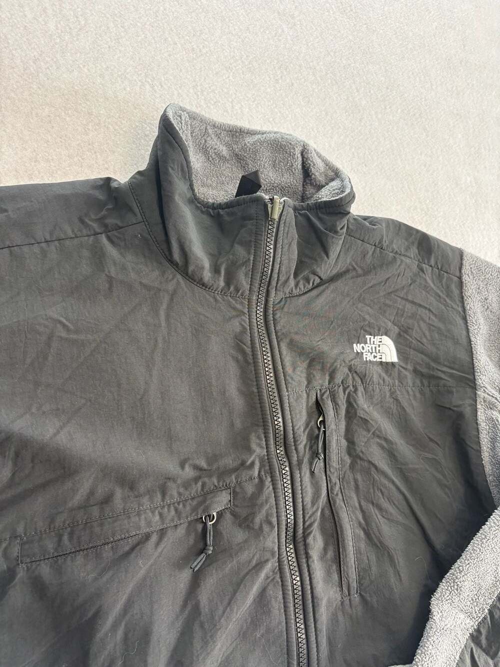 The North Face Vintage Denali Fleece Jacket Gray Black Size Large